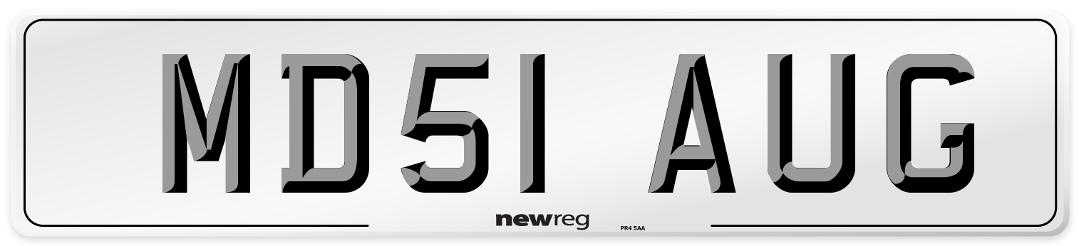 MD51 AUG Number Plate from New Reg